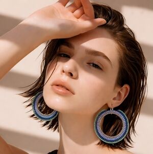 Vibrant Multicolor Beaded Hoop Earrings